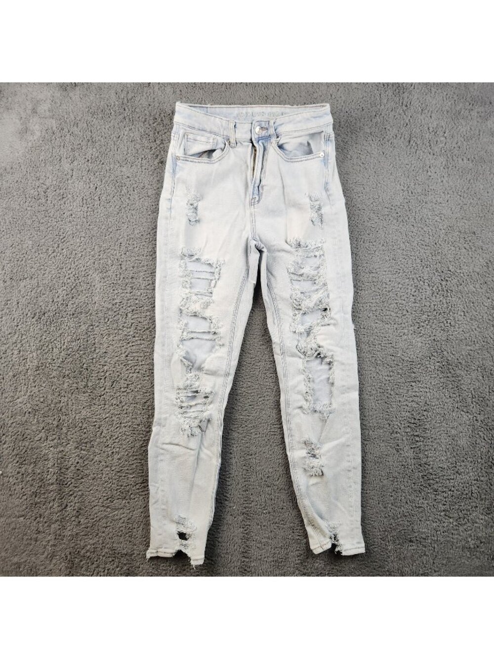 AE Stretch Ripped Mom Jean Women's Size 2 High Waisted Ankle American Eagle